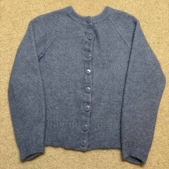 Sézane Sweaters - Sézane Cardigan Sweater Womens Medium 17x20 Blue Mohair Wool Button Made Italy